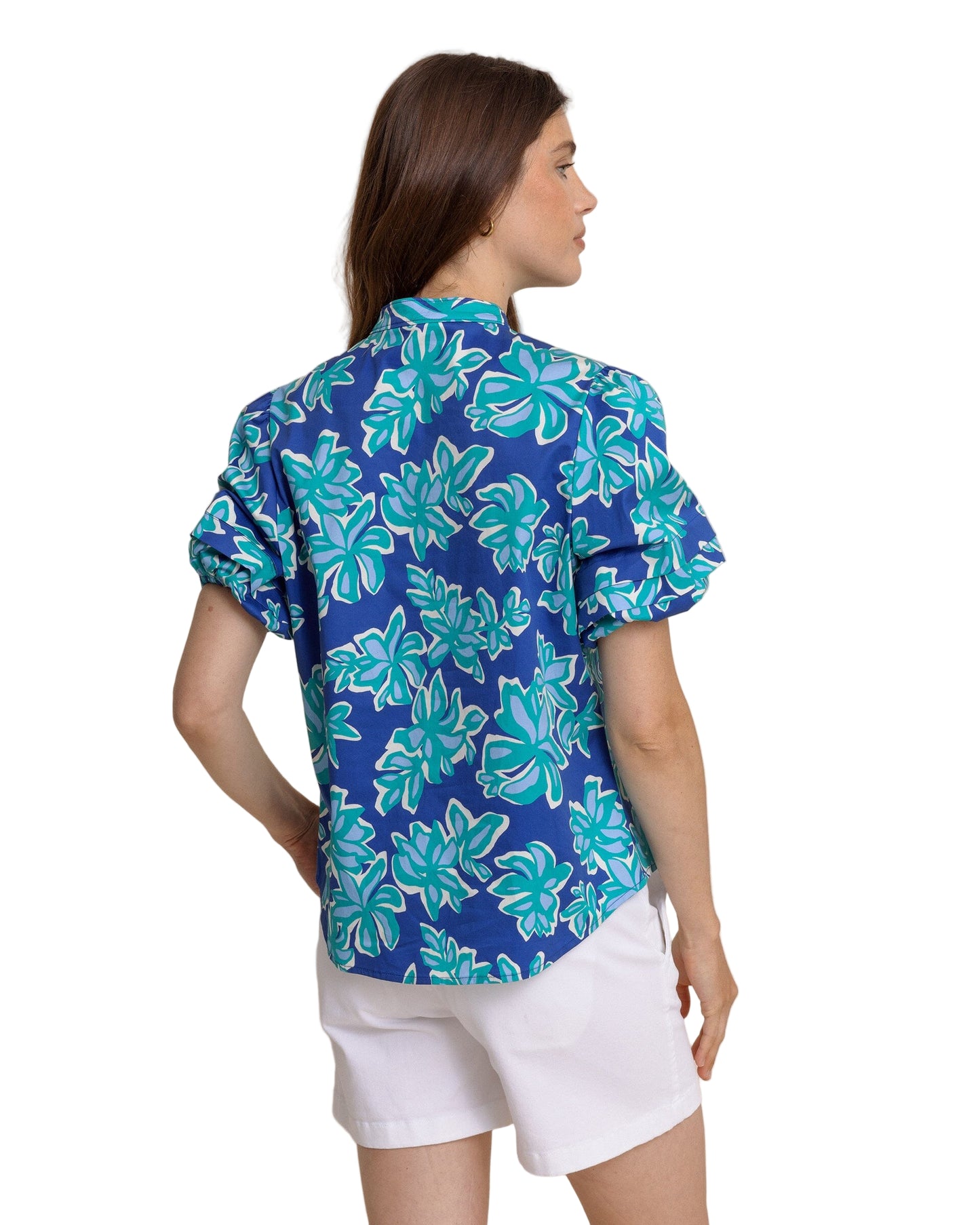 Ws Payge Poplin Top Surf Blue