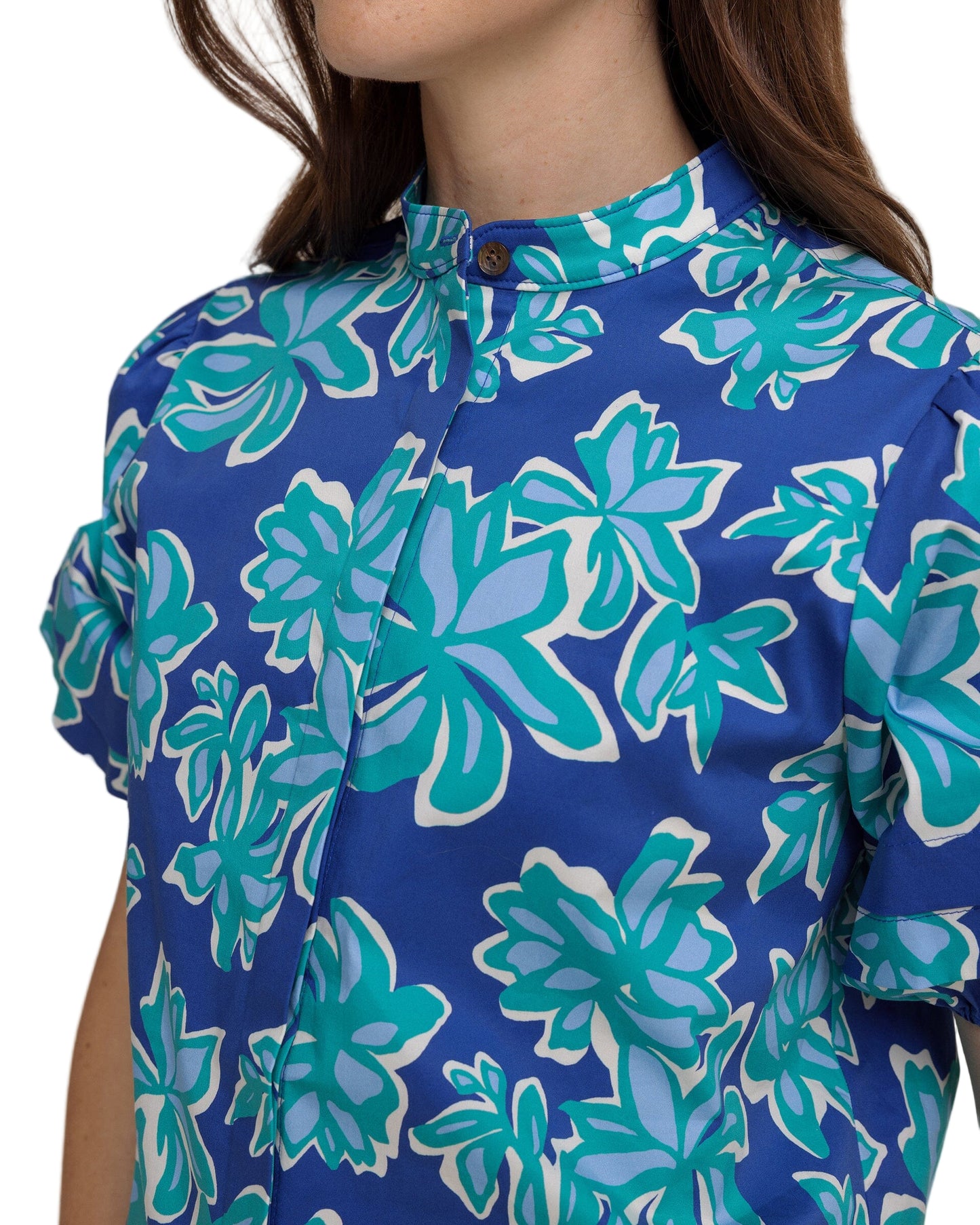 Ws Payge Poplin Top Surf Blue