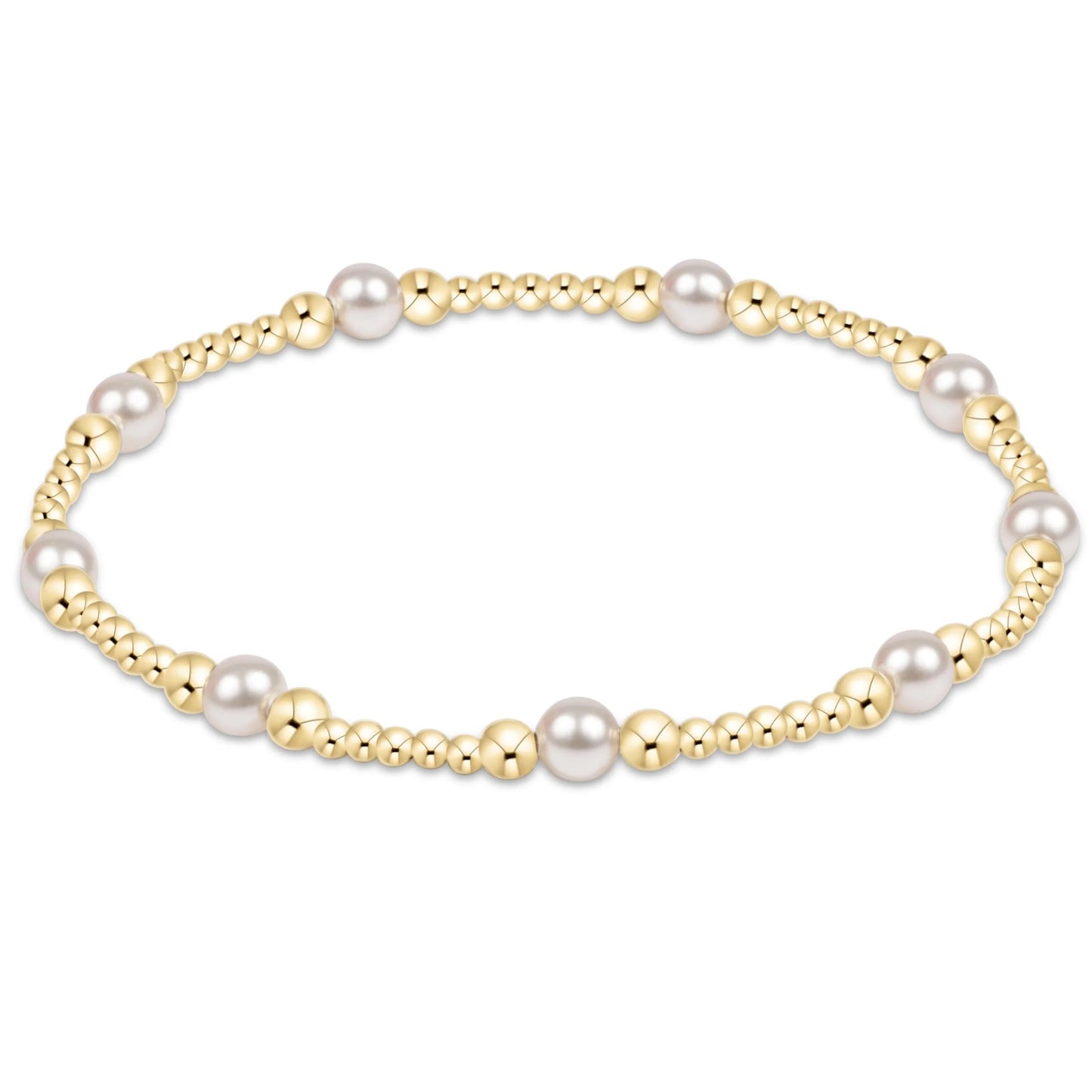 Classic Purpose Pattern 4mm Bead Bracelet Pearl