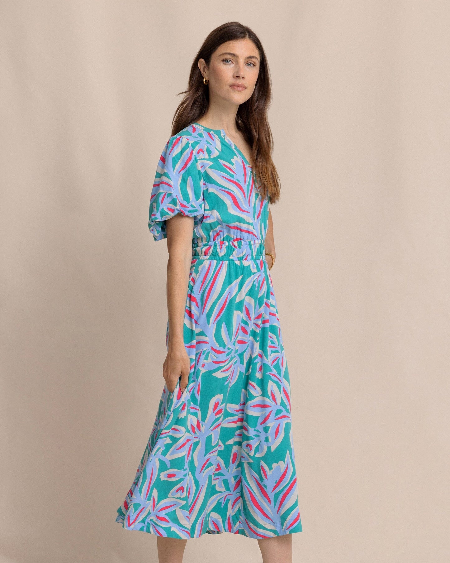 Ws Penni Vintage Gardens Midi Dress Spruce Shade