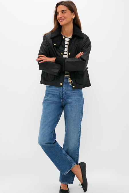 Ws Cropped Beadnell Wax Jacket Black/Classic