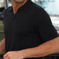 Ravello Summer Weight Linen Blend Polo Black