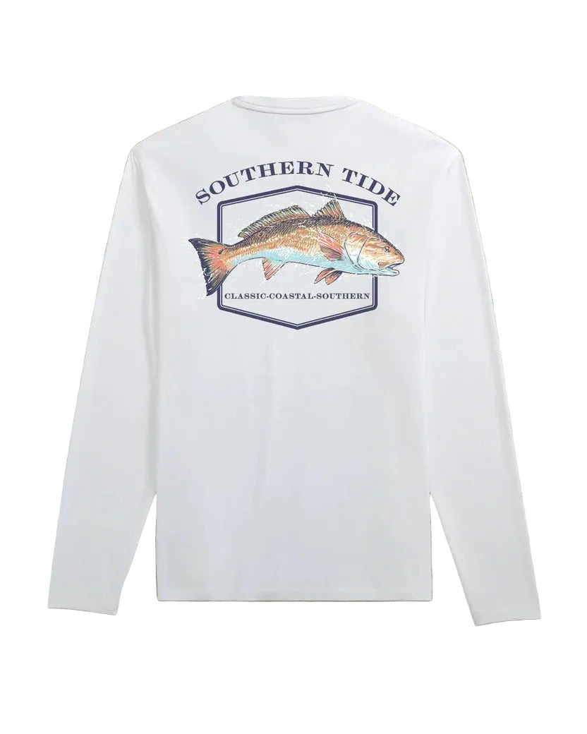 Redfish Badge LS T-shirt Classic White
