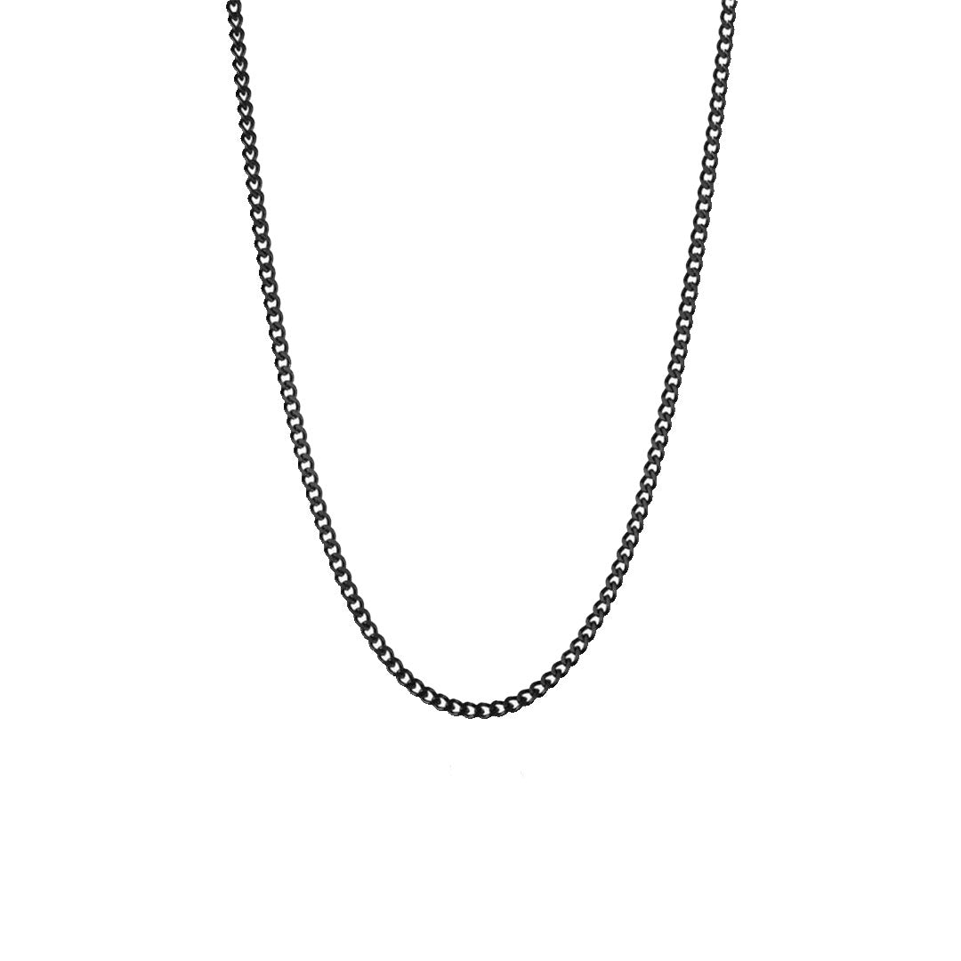Curb Chain Necklace 55cm Black
