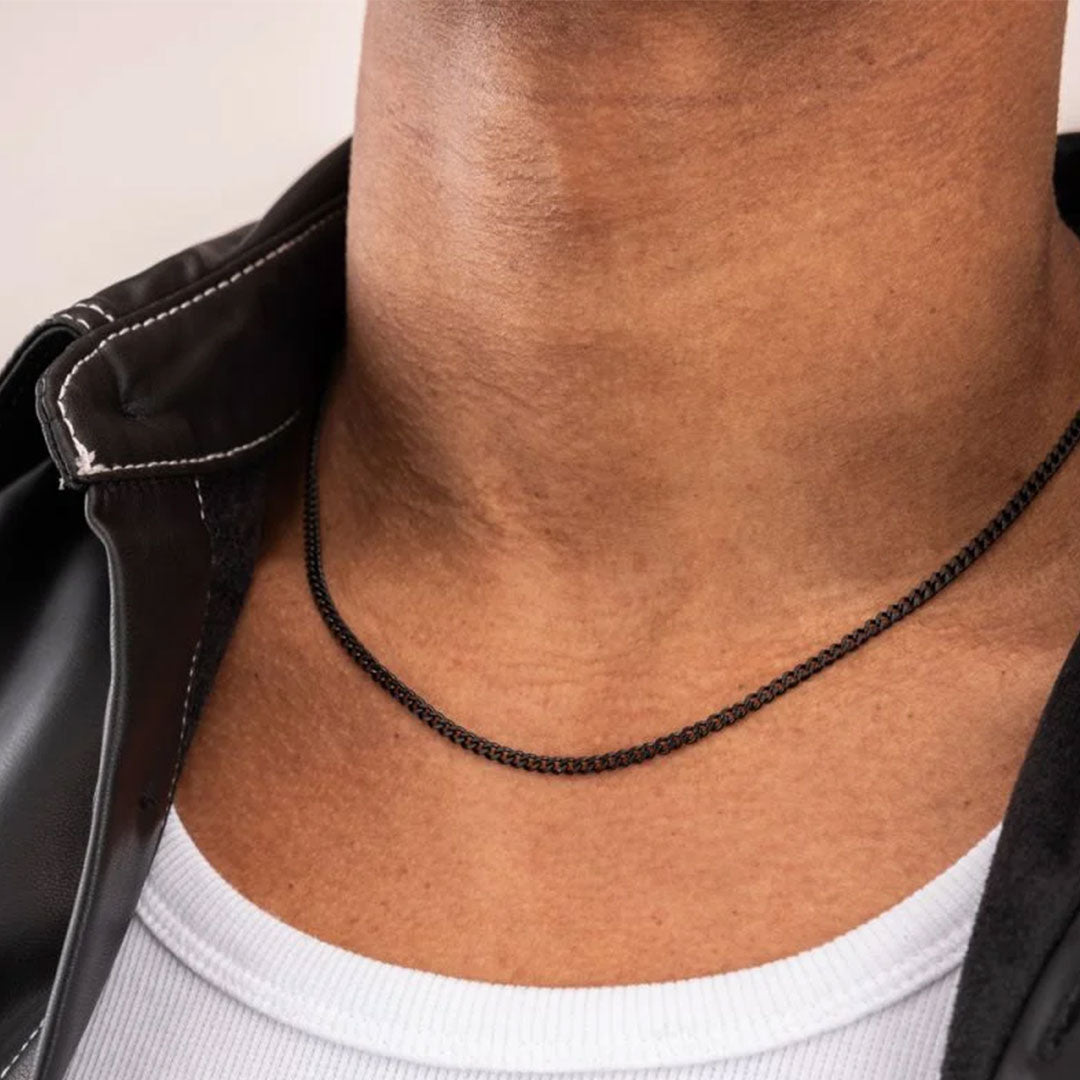 Curb Chain Necklace 55cm Black