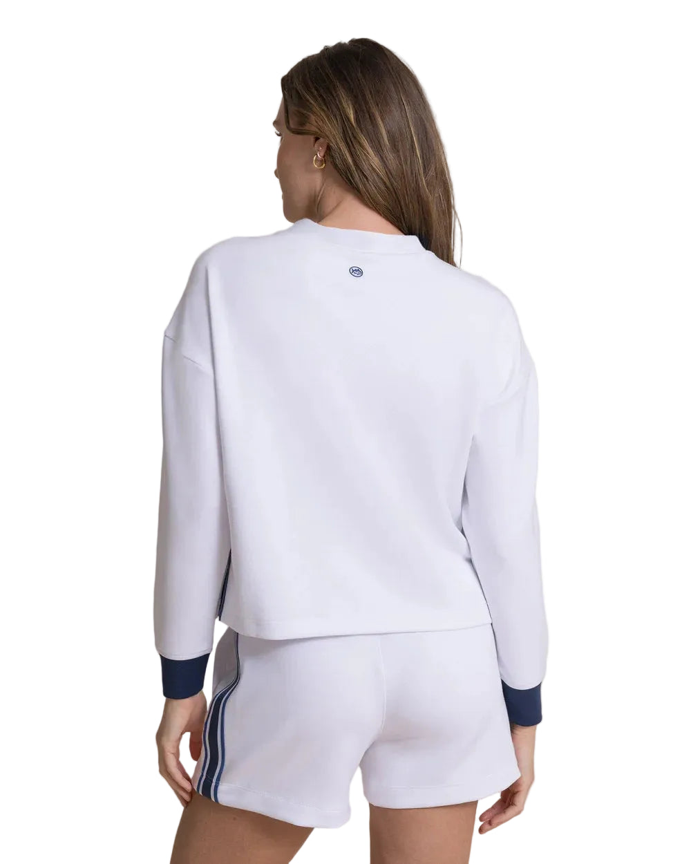 Ws Sabina Side Stripe Sweatshirt Classic White