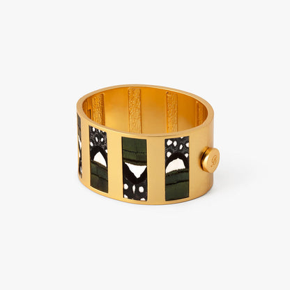 Sage Striped Hinge Cuff