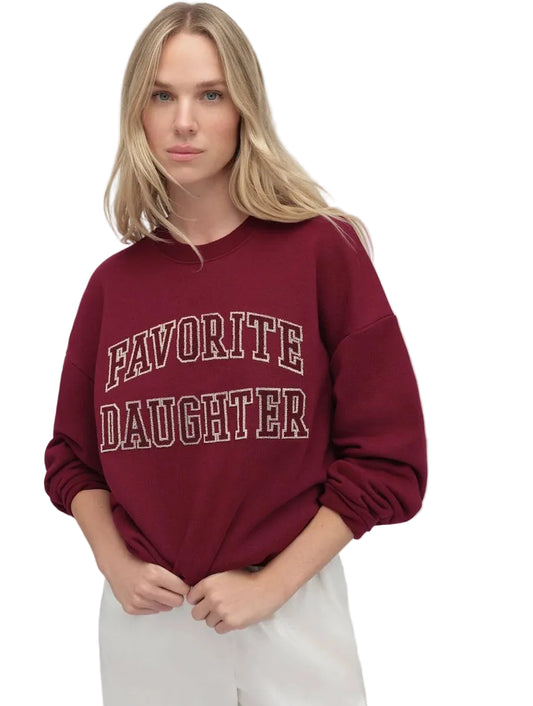 Ws FD Collegiate Embroidery Sweatshirt  Vino/Velvet Stone