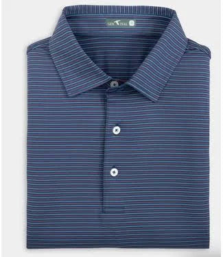 Heathered Pinstripe Perf Polo Nile