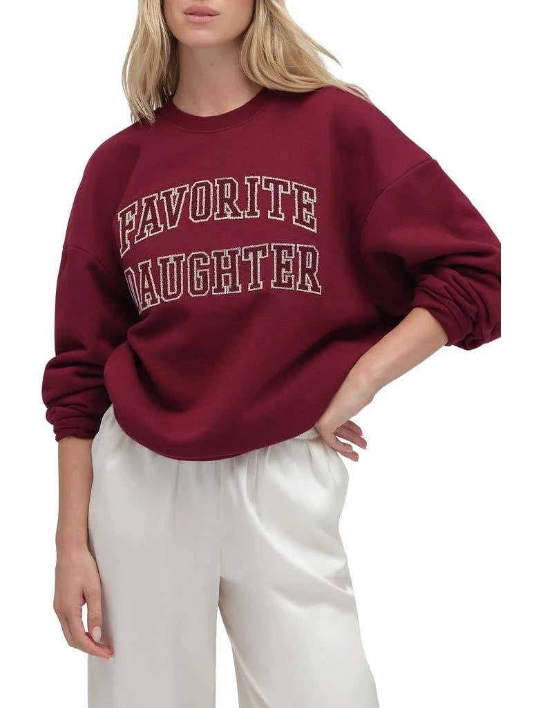 Ws FD Collegiate Embroidery Sweatshirt  Vino/Velvet Stone