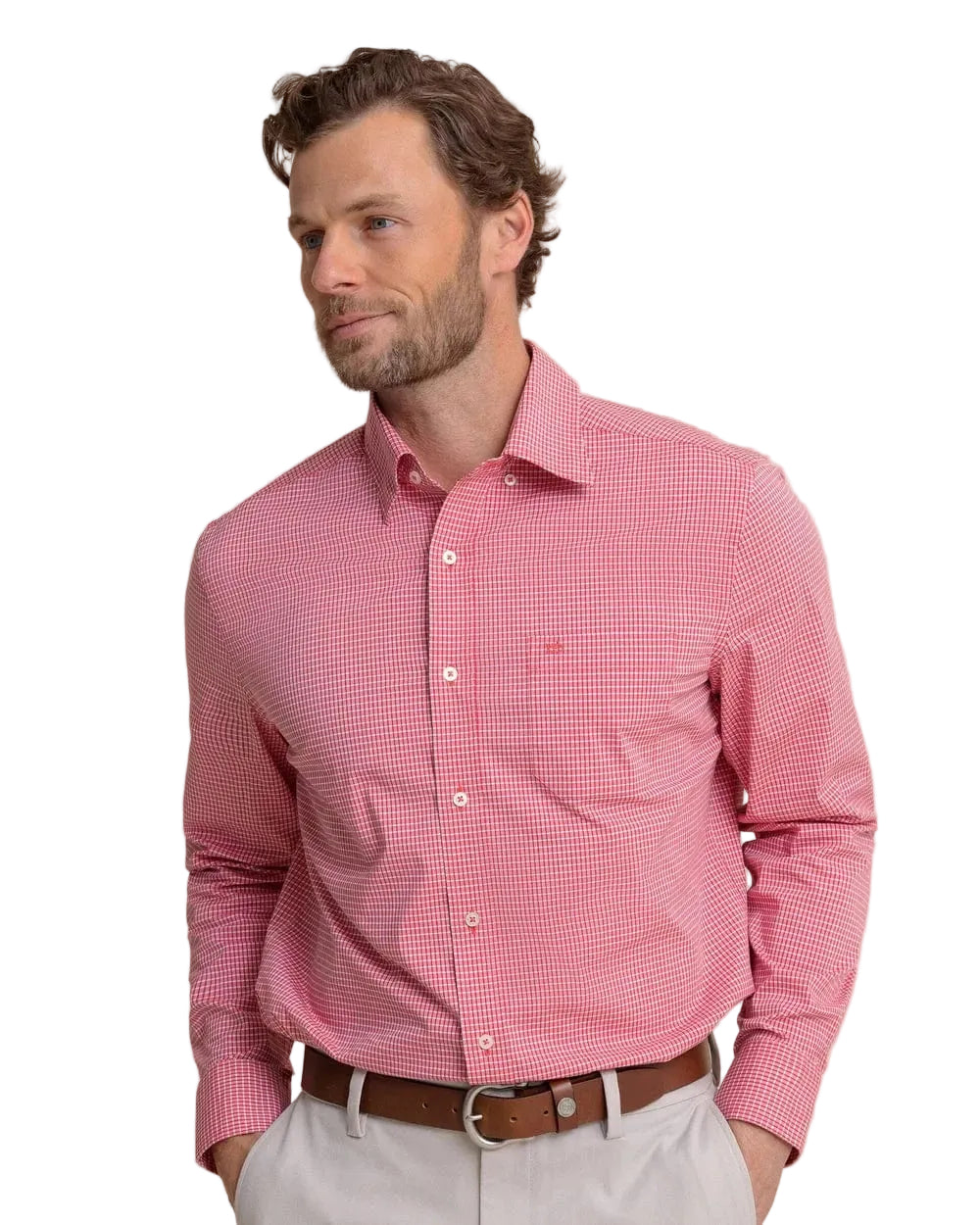 Crofton Plaid Charleston Sport Shirt Grenadine Red