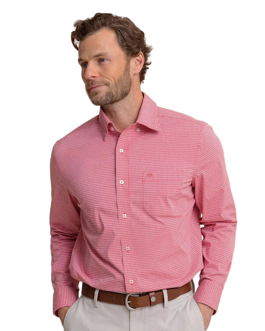 Crofton Plaid Charleston Sport Shirt Grenadine Red