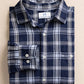 Somerset Plaid Double Cloth LS Shirt Dress Blue
