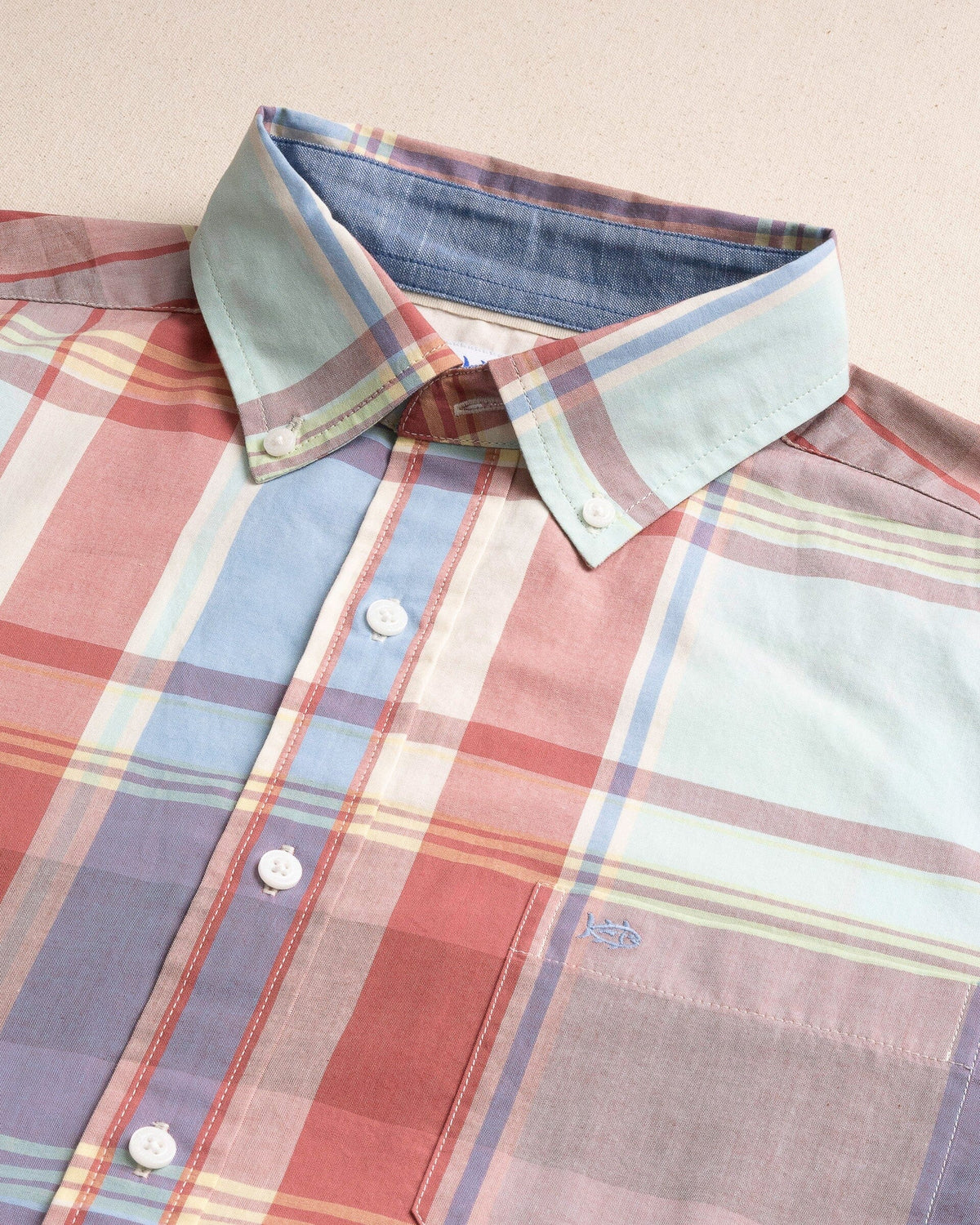 Youth Surfside Madras Shirt White Sand