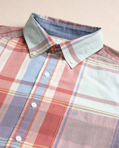 Youth Surfside Madras Shirt White Sand