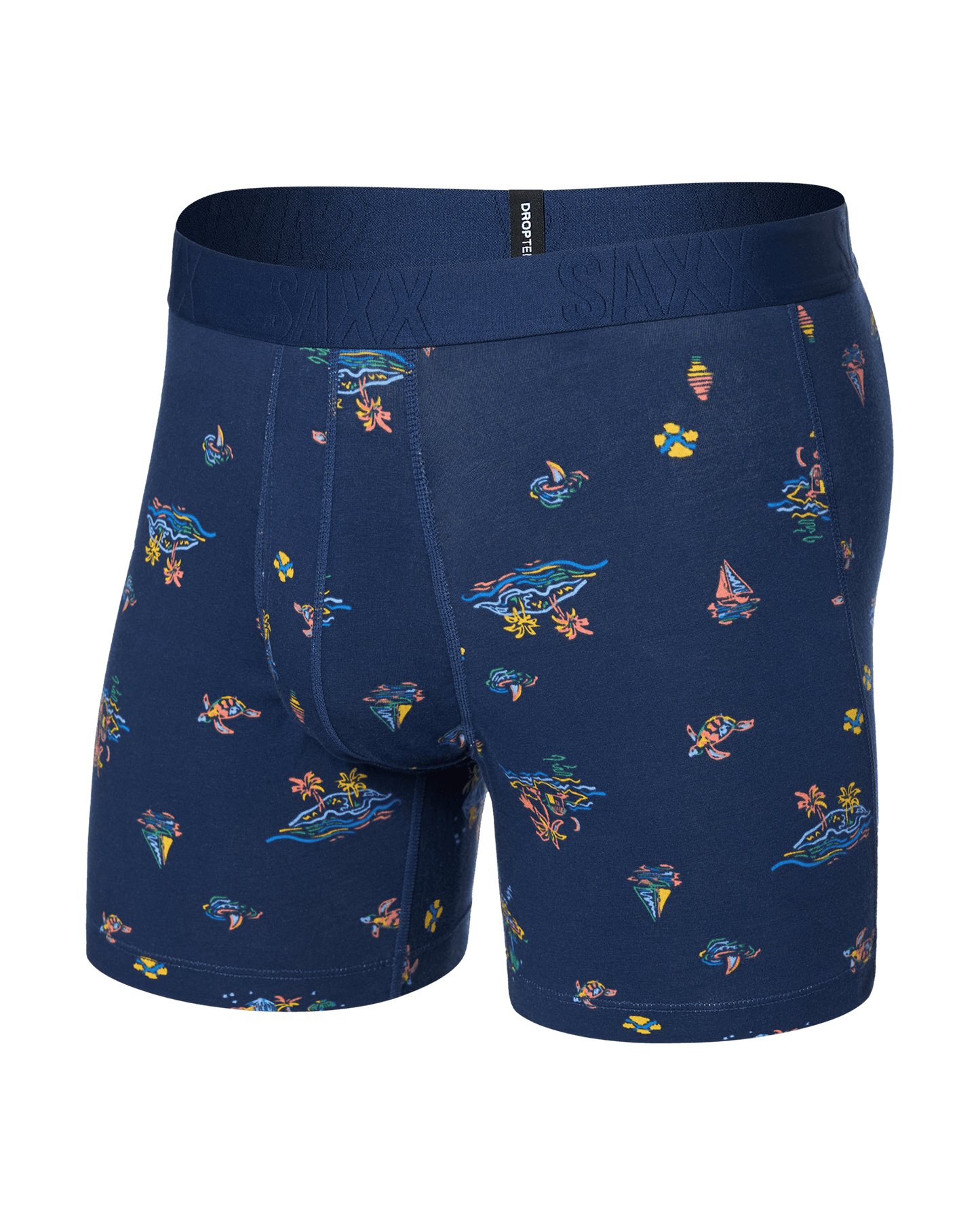 Cooling Cotton Boxer Brief Island Life Midnight