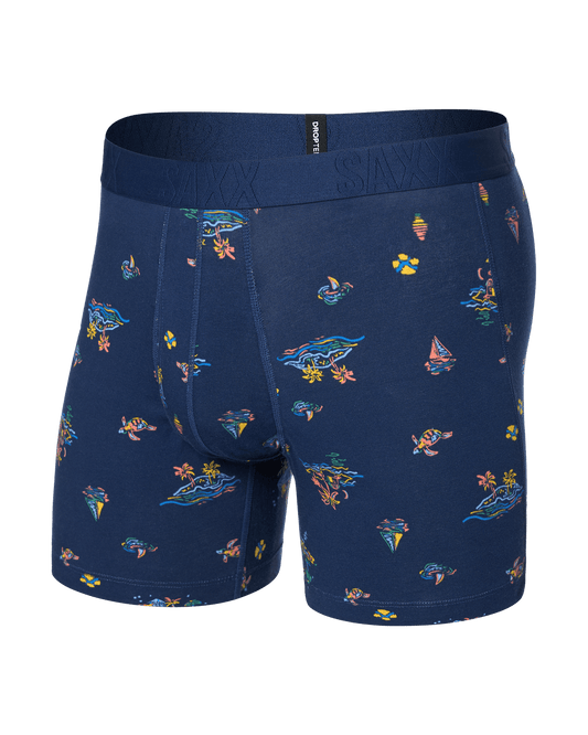 Cooling Cotton Boxer Brief Island Life Midnight