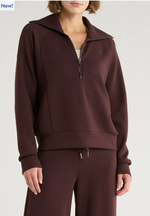 Ws AirEssentials Half Zip Truffle Brown