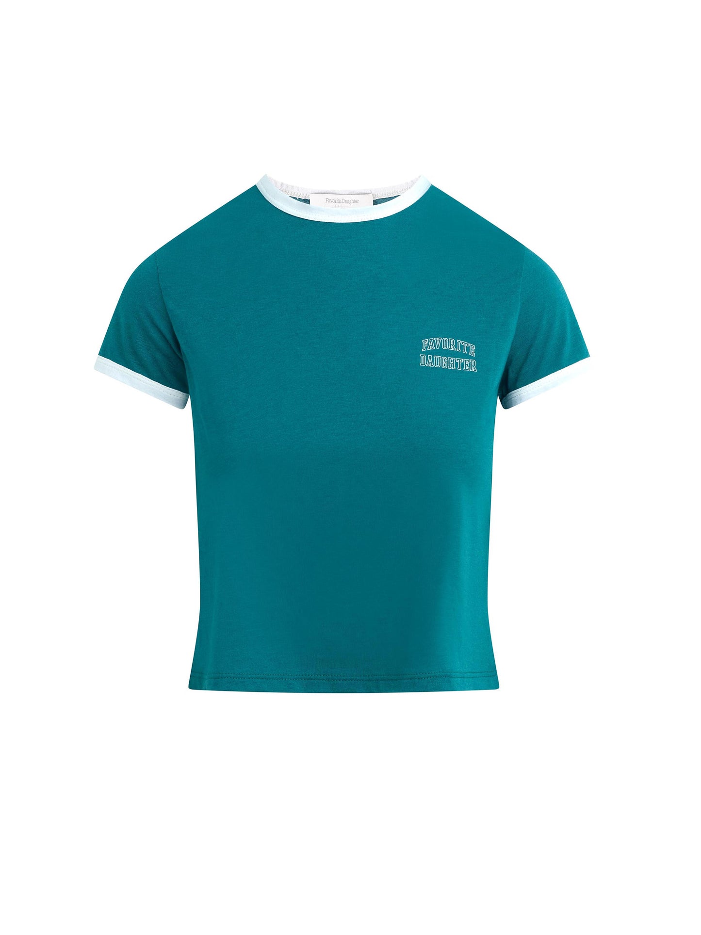 Ws Cropped FD Ringer Tee Emerald/Off Wht