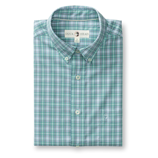 Forrest Plaid Poplin SS Shirt Aspen Green