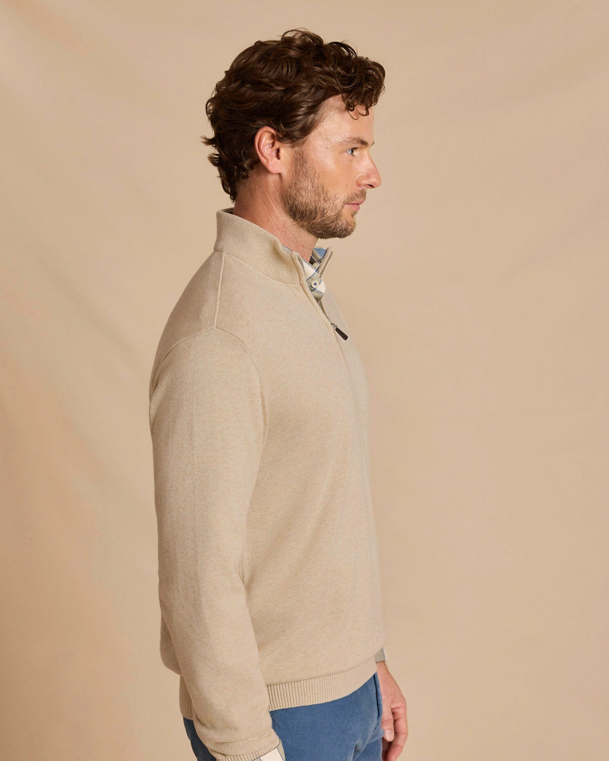 Whitehaven 1/4 Zip Sweater Sand Dunes