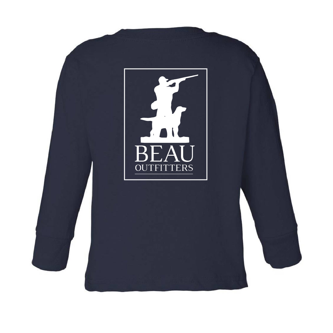 Toddler Beau Original Logo LS T-Shirt Navy