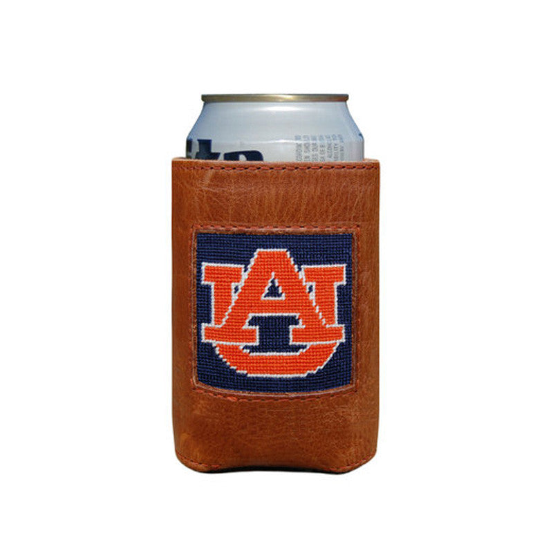 Auburn University (Navy) Leather Needlepoint Koozie - Beau Outfitters