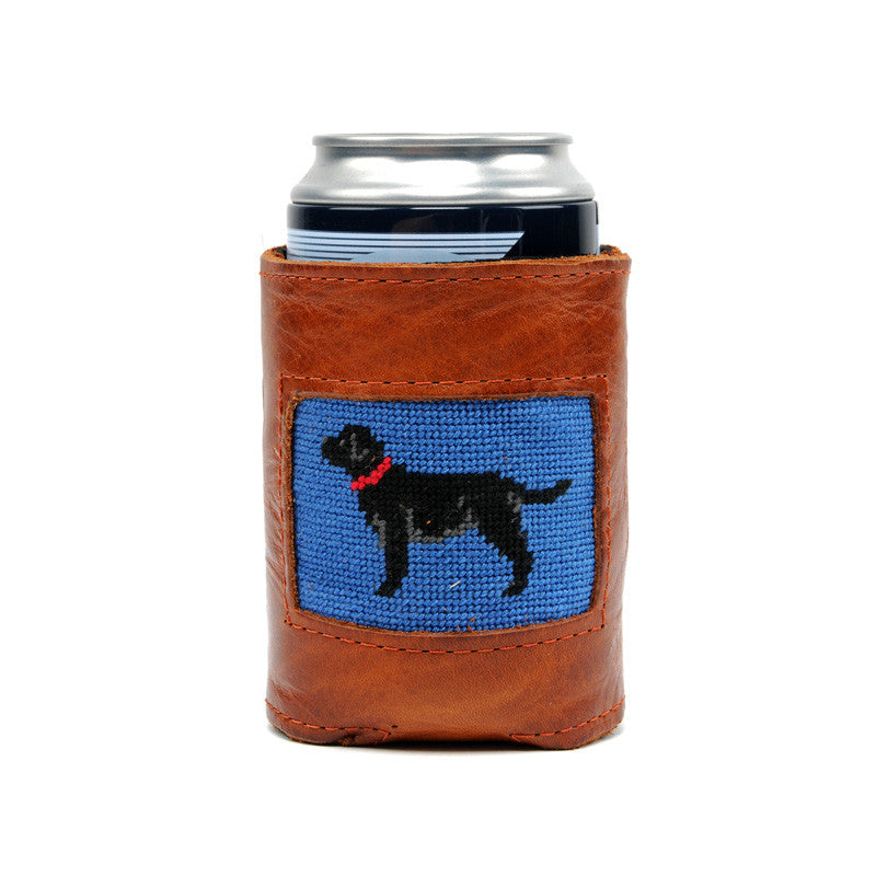 Black Lab Leather Needlepoint Koozie - Beau Outfitters