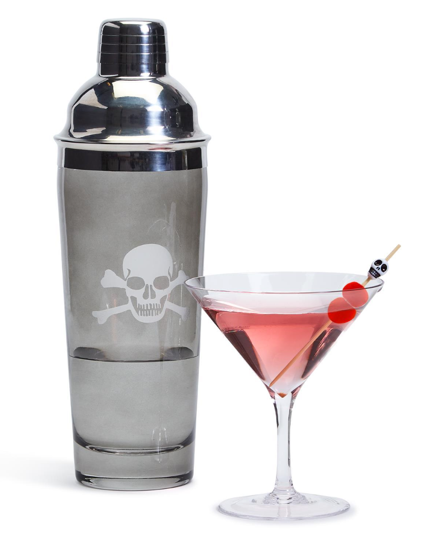 Skull Shaped Clear Glass Shaker Bottle Mixed Drinks Bar Accessories Gothic  Home