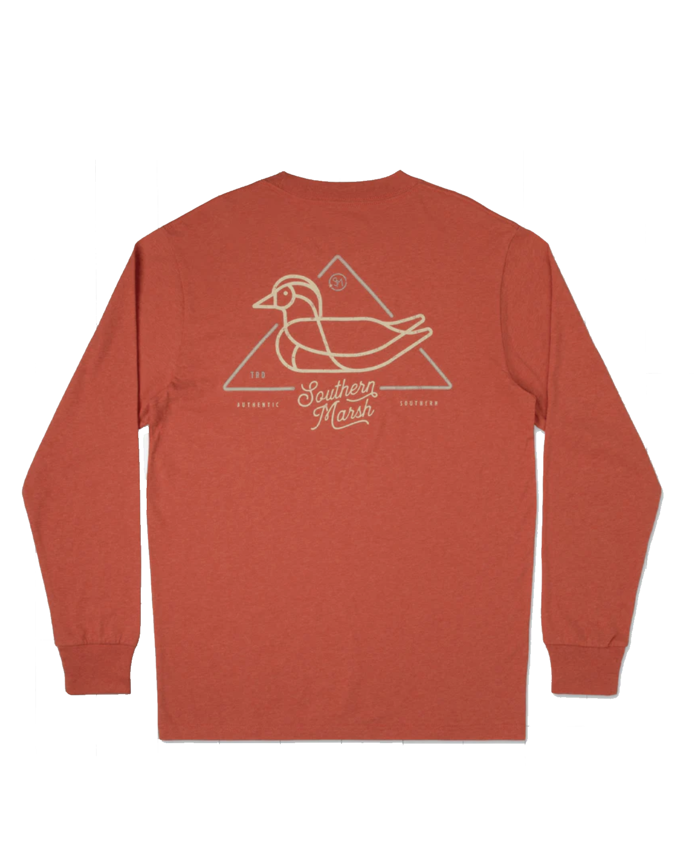 Warning Duck LS T-Shirt Washed Red
