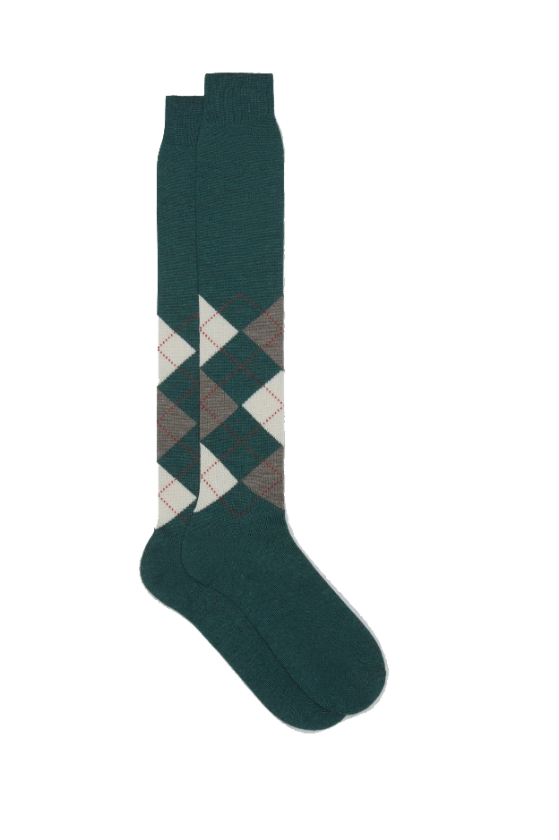 Argyle Italian Wool Blend Socks