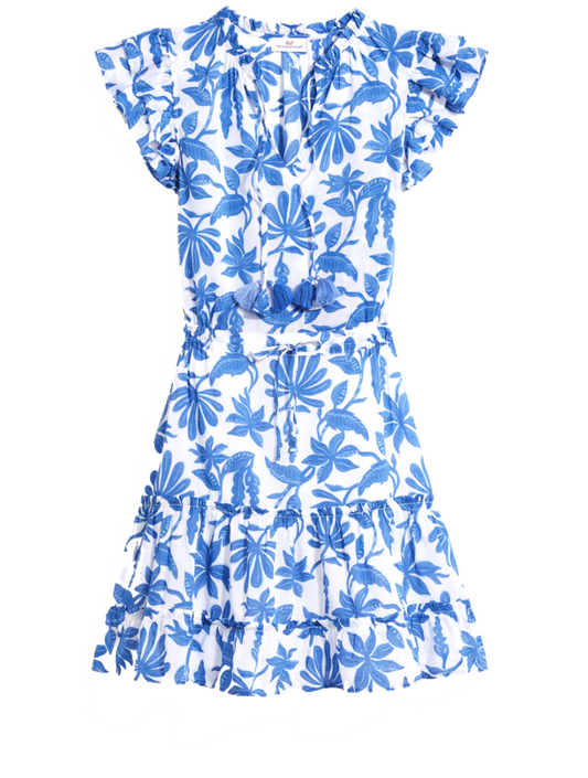 Ws Dunmore Smocked Waist Dress Cay Floral/ Blue