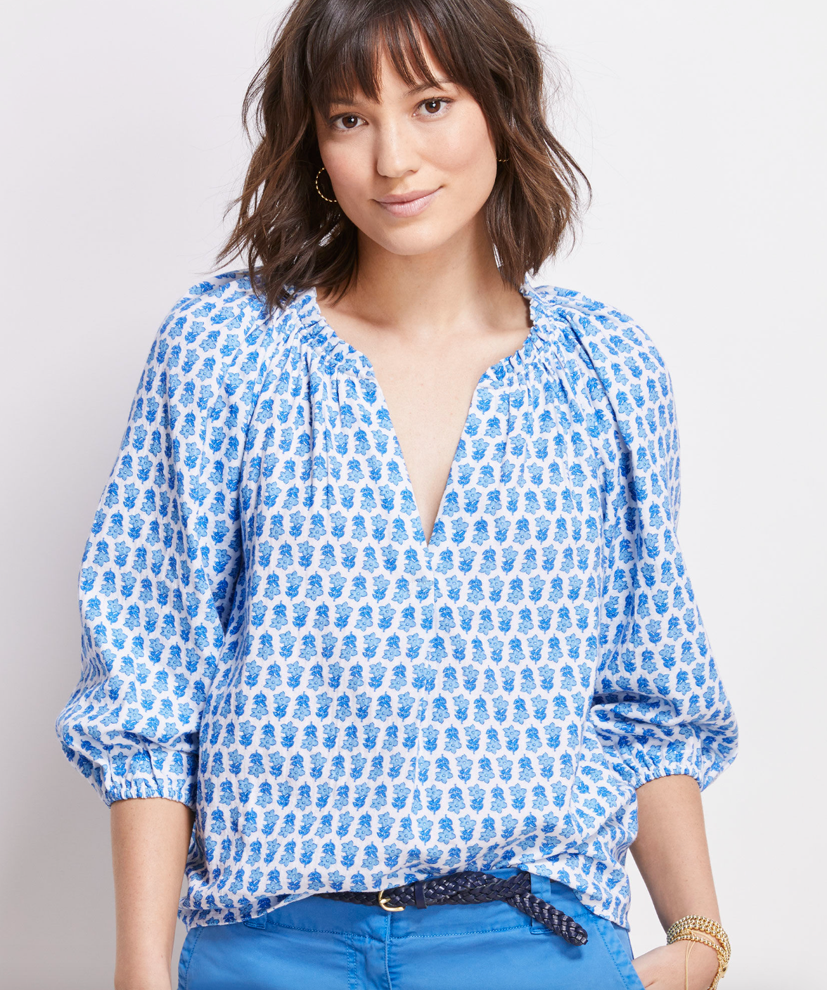 Ws Seastitch Print Popover Island/Ocean Breeze - Beau Outfitters