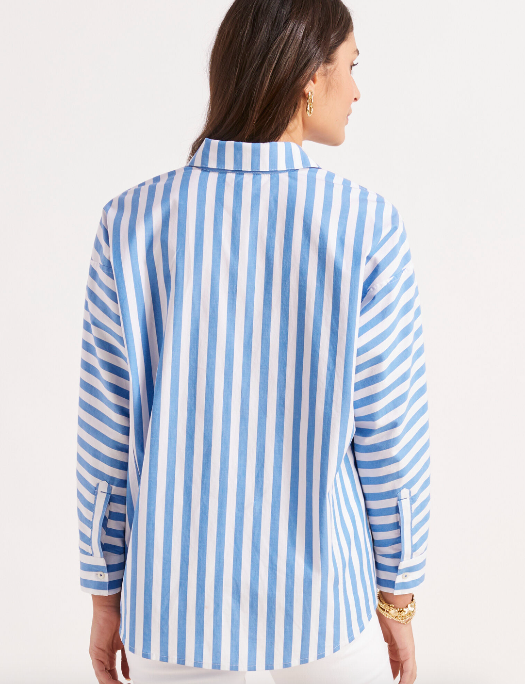 Ws Striped Weekend Button Down Hull Blue