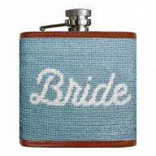 Bride (Antique Blue) Needlepoint Flask