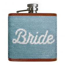 Bride (Antique Blue) Needlepoint Flask - Beau Outfitters